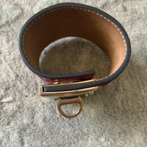 SERGIO ROSSI, Authentic red python cuff. - Picture 4 of 5